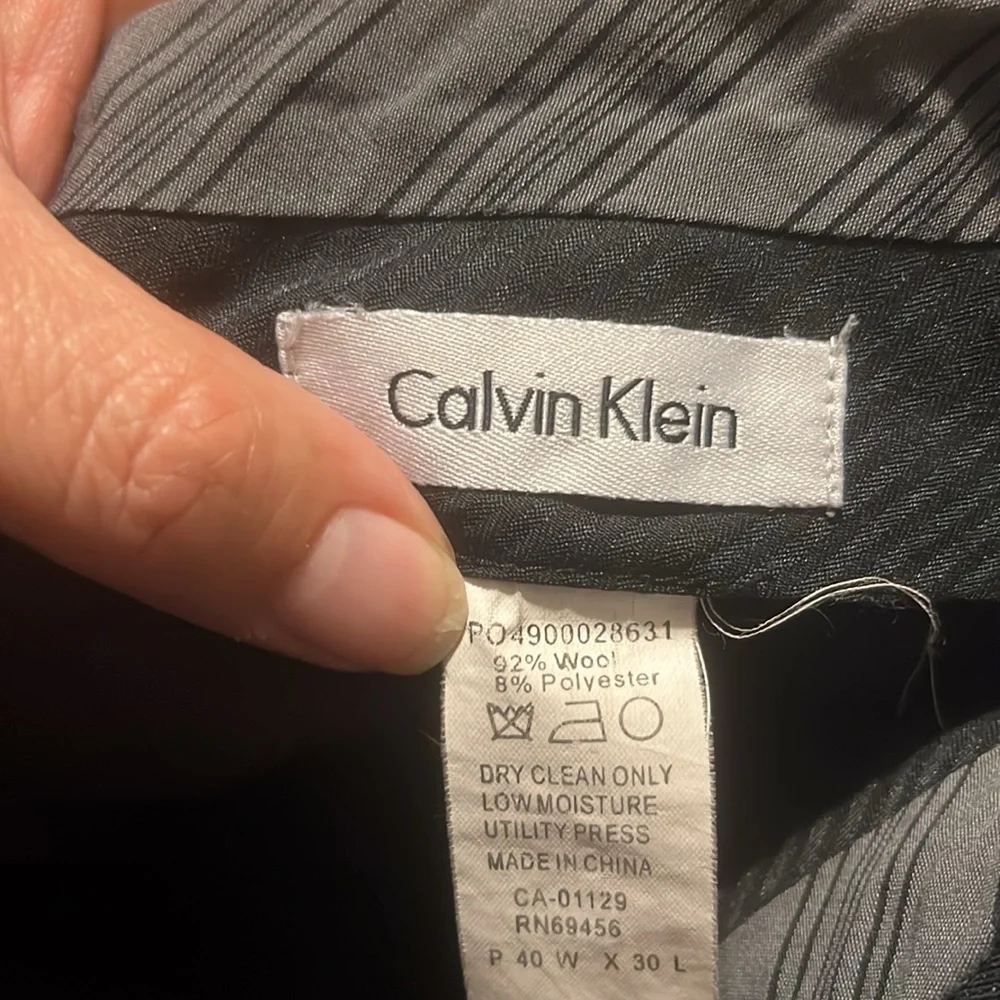 Calvin Klein mens black flat front trousers